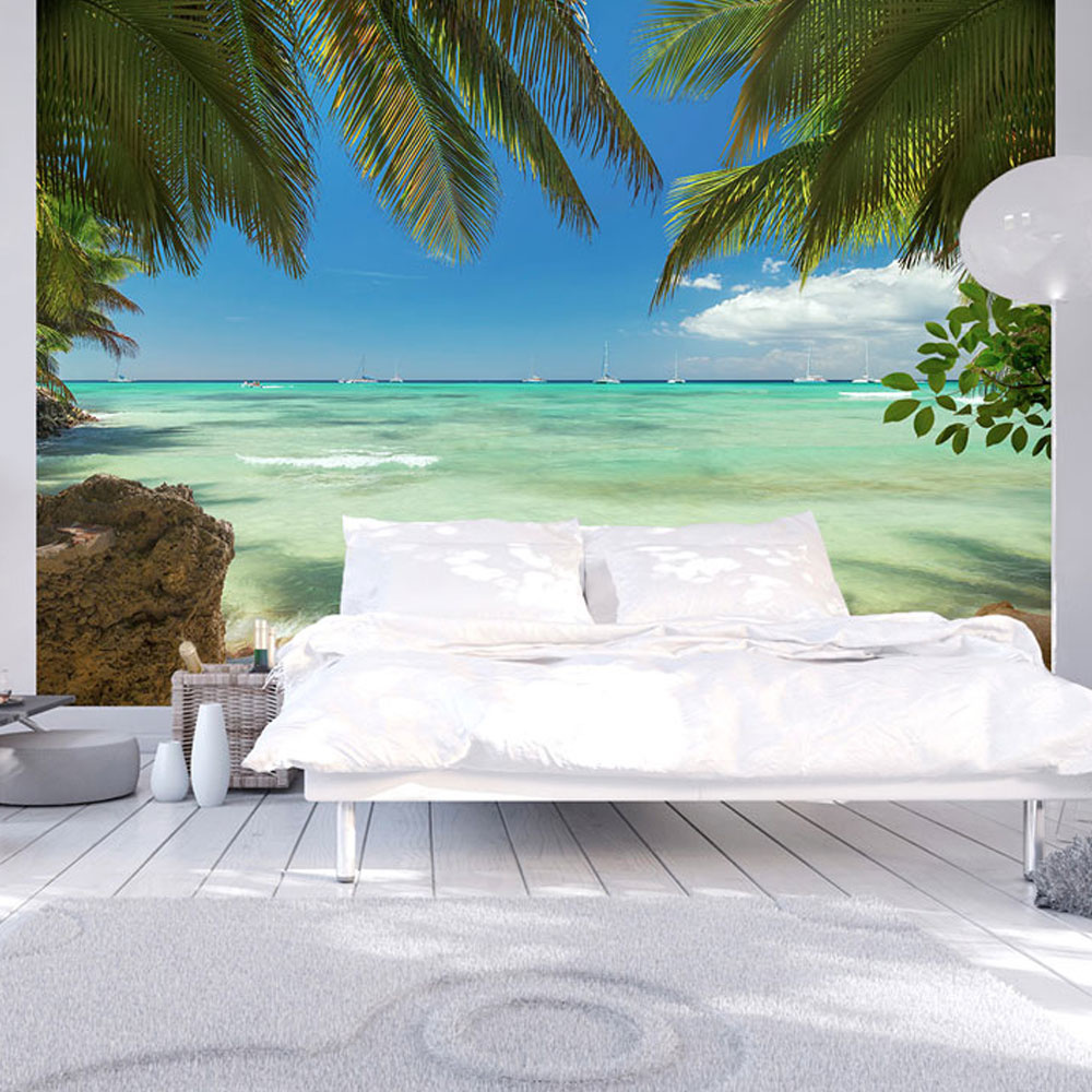 Zelfklevend fotobehang - Ontspannen op het strand , Tropisch , Premium Print afbeelding