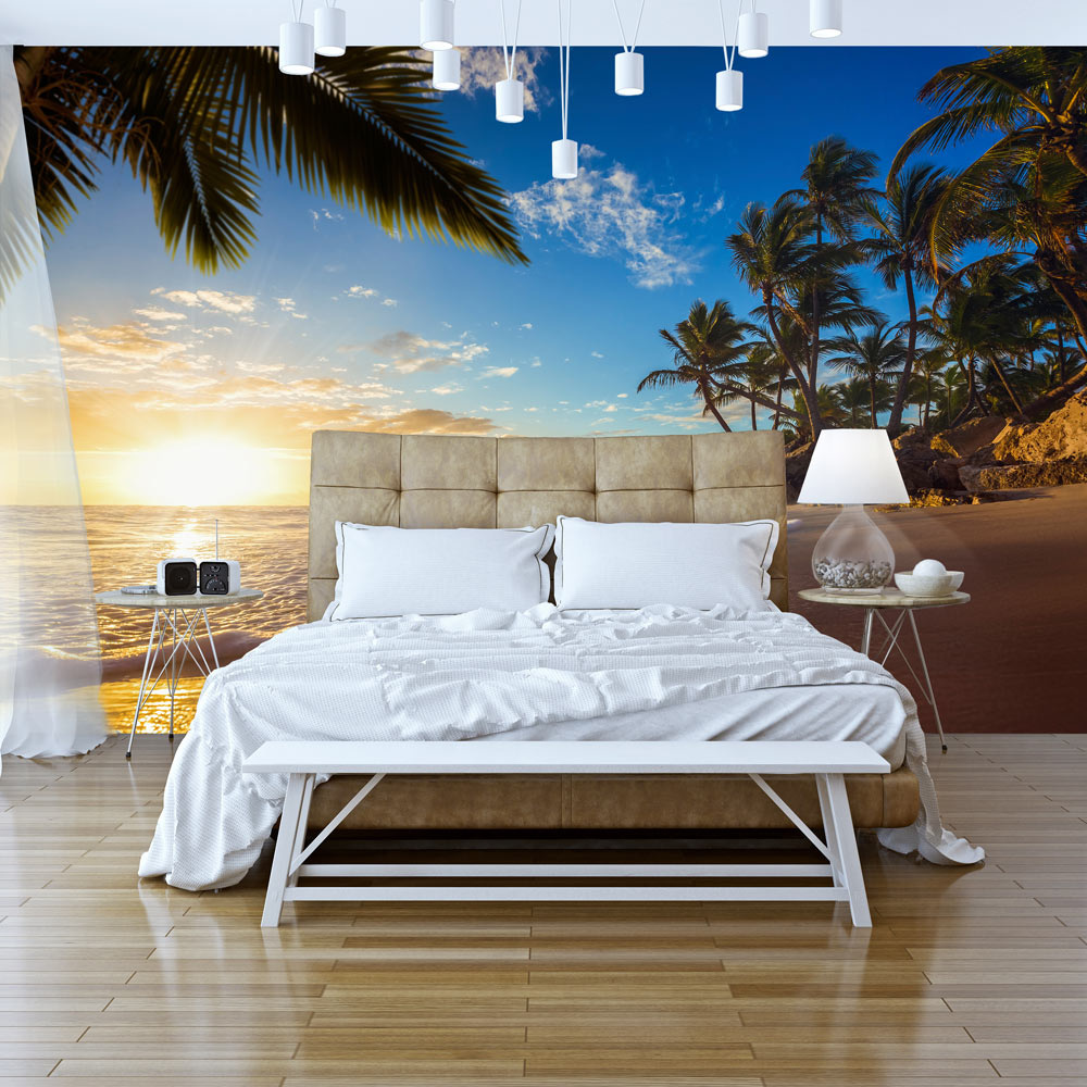 Zelfklevend fotobehang - Zonsondergang , Tropisch , Premium Print afbeelding