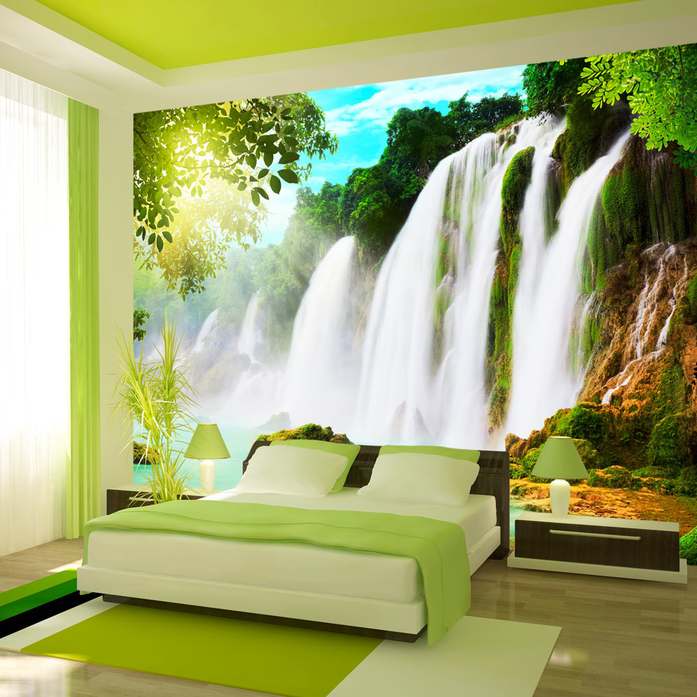 Zelfklevend fotobehang - De schoonheid van natuur , waterval , Premium Print