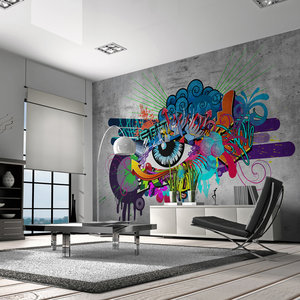 Zelfklevend fotobehang - Graffiti Oog, 8 maten, premium print