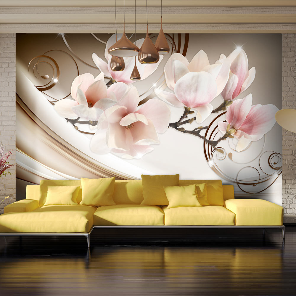 Zelfklevend fotobehang - Magnolia&apos;s op de Golven , Premium Print afbeelding
