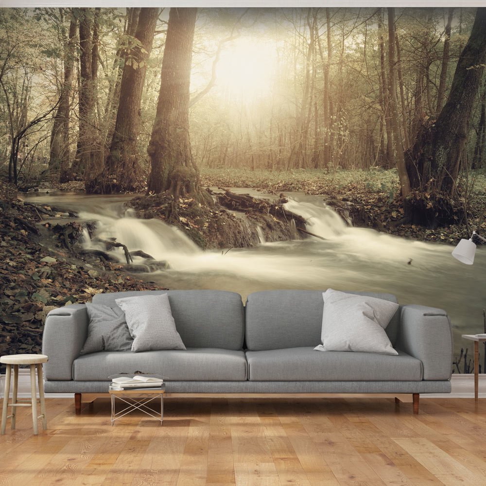 Zelfklevend fotobehang - Waterval in een Bos , Premium Print