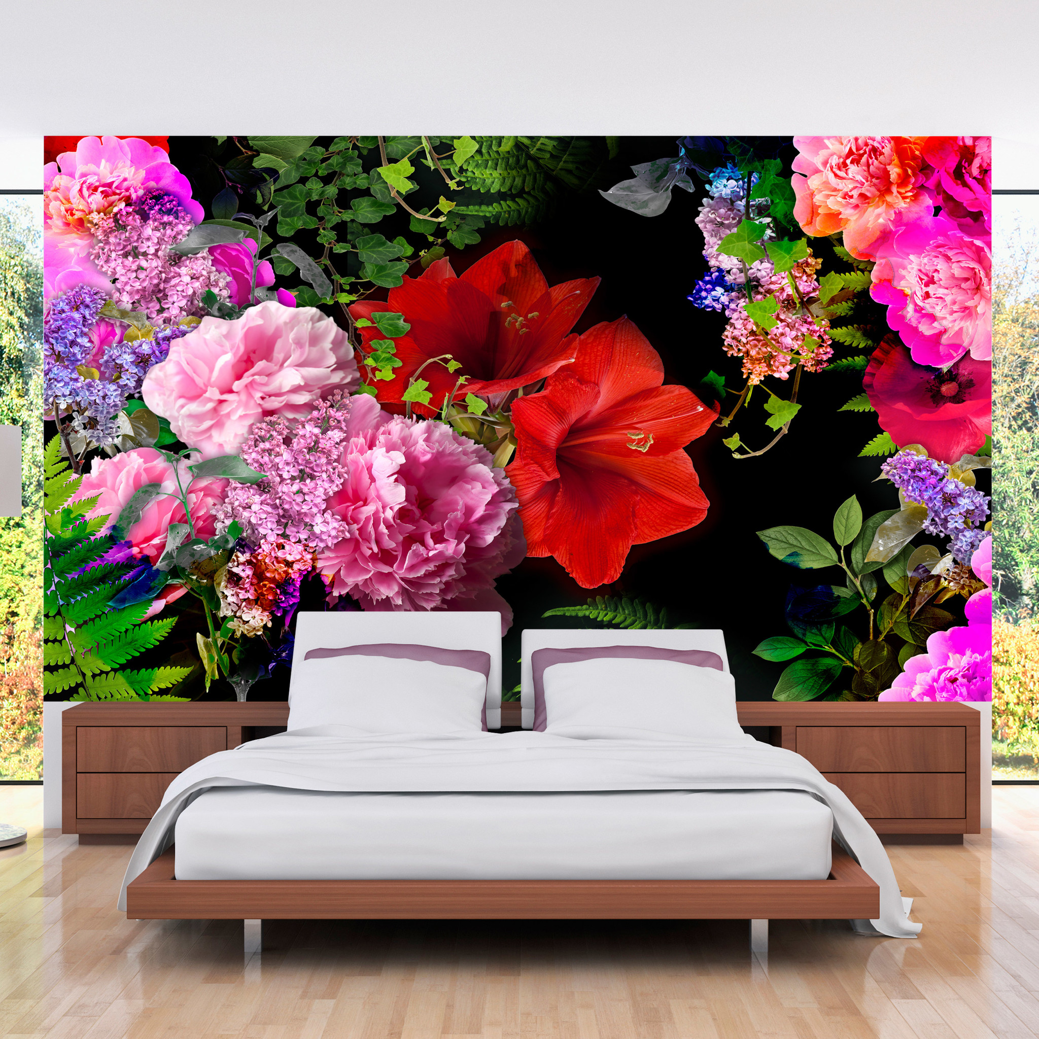 Zelfklevend fotobehang - Zomeravond Bloemen , Premium Print