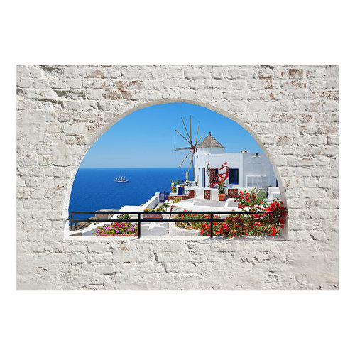 Zelfklevend fotobehang -  Zomer in Santorini  , Premium Print