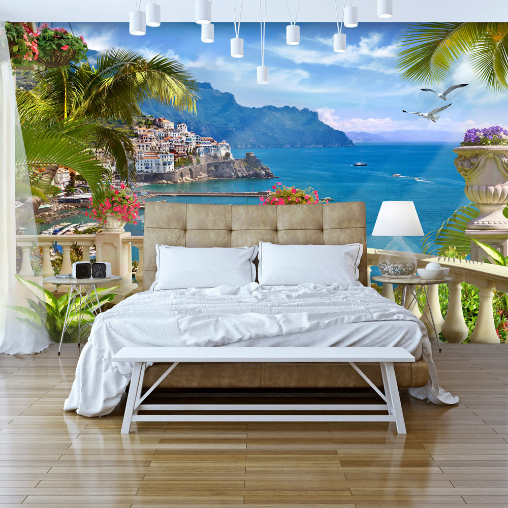 Zelfklevend fotobehang - Mediterraanse zee in Paradijs , Premium Print afbeelding