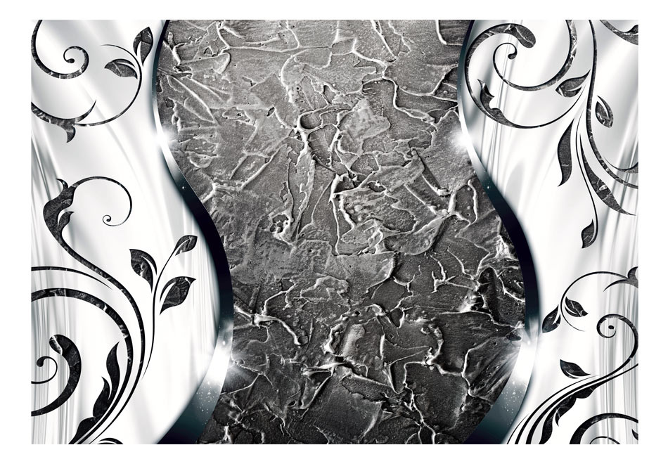 Zelfklevend fotobehang - Zilveren Twijgjes, Premium Print, 8 maten