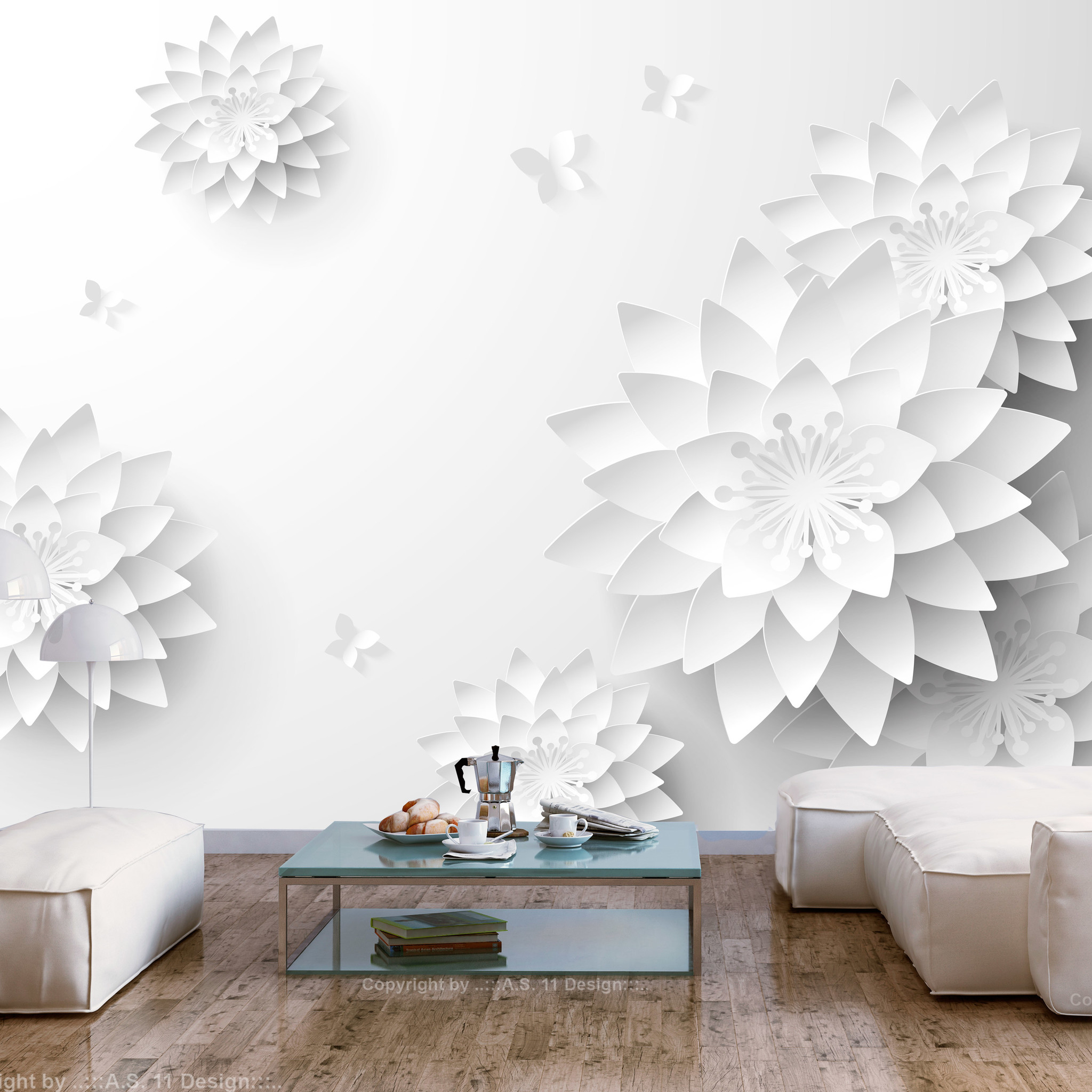 Zelfklevend fotobehang - Oosterse Bloemen, Lotus, 8 maten, premium print afbeelding