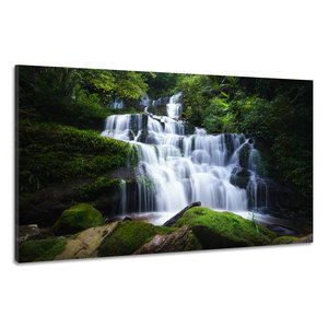 Karo-art Schilderij -Spectaculaire Waterval, 100x70cm, premium print, wanddecoratie