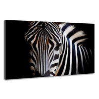 Karo-art Schilderij -Zebra close up, magisch, 100x70cm, wanddecoratie