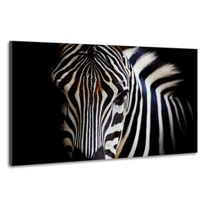 Karo-art Schilderij -Zebra close up, magisch, 100x70cm, wanddecoratie