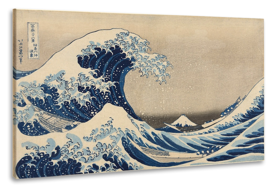 Schilderij - Golf van Kanagawa, 2 maten, Premium print afbeelding