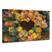 Karo-art Schilderij -Hart in het Bos, Liefde,  100x70cm, Premium print