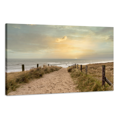 Karo-art Schilderij -Zonsondergang Noordzee,  Premium print