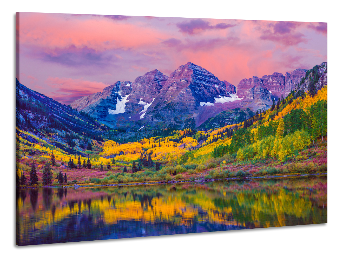 Schilderij - Kleurrijk Aspen, Colorado USA, 100x70cm. Premium print afbeelding