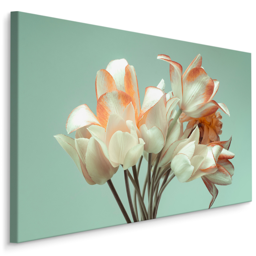 Schilderij - Boeket van bloeiende tulpen, premium print