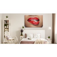 Schilderij - Verleidelijke lippen, premium print