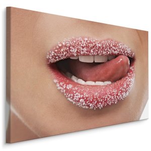 Schilderij - Zoete lippen, premium print