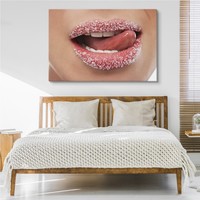 Schilderij - Zoete lippen, premium print