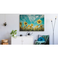 Schilderij - Zonnebloemveld, premium print