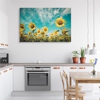 Schilderij - Zonnebloemveld, premium print