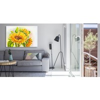 Schilderij - Zonnebloem in waterverf (print op canvas), premium print