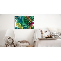 Schilderij - Kleurrijke tropische bladeren (print op canvas) premium print