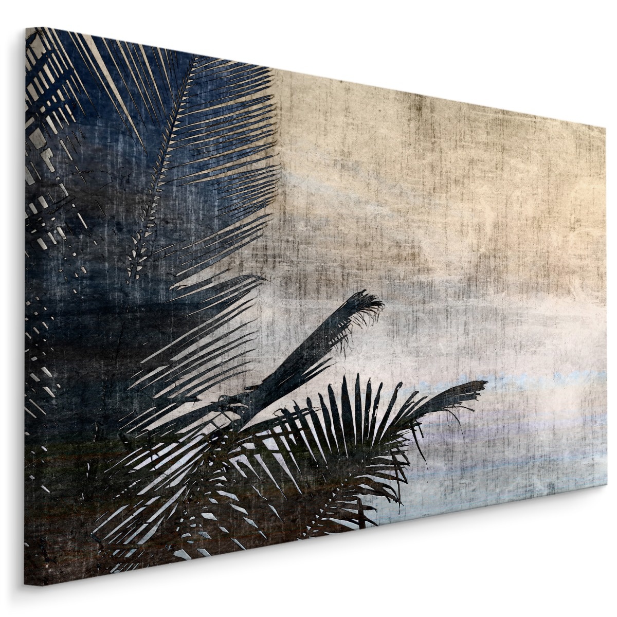 Schilderij - Abstracte palm bladeren, premium print afbeelding