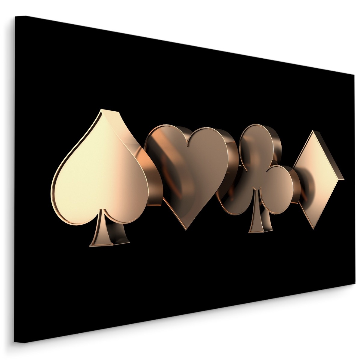 Schilderij - 3D speelkaart symbolen, premium print afbeelding
