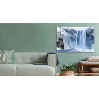 Schilderij - Waterval in de winter, premium print