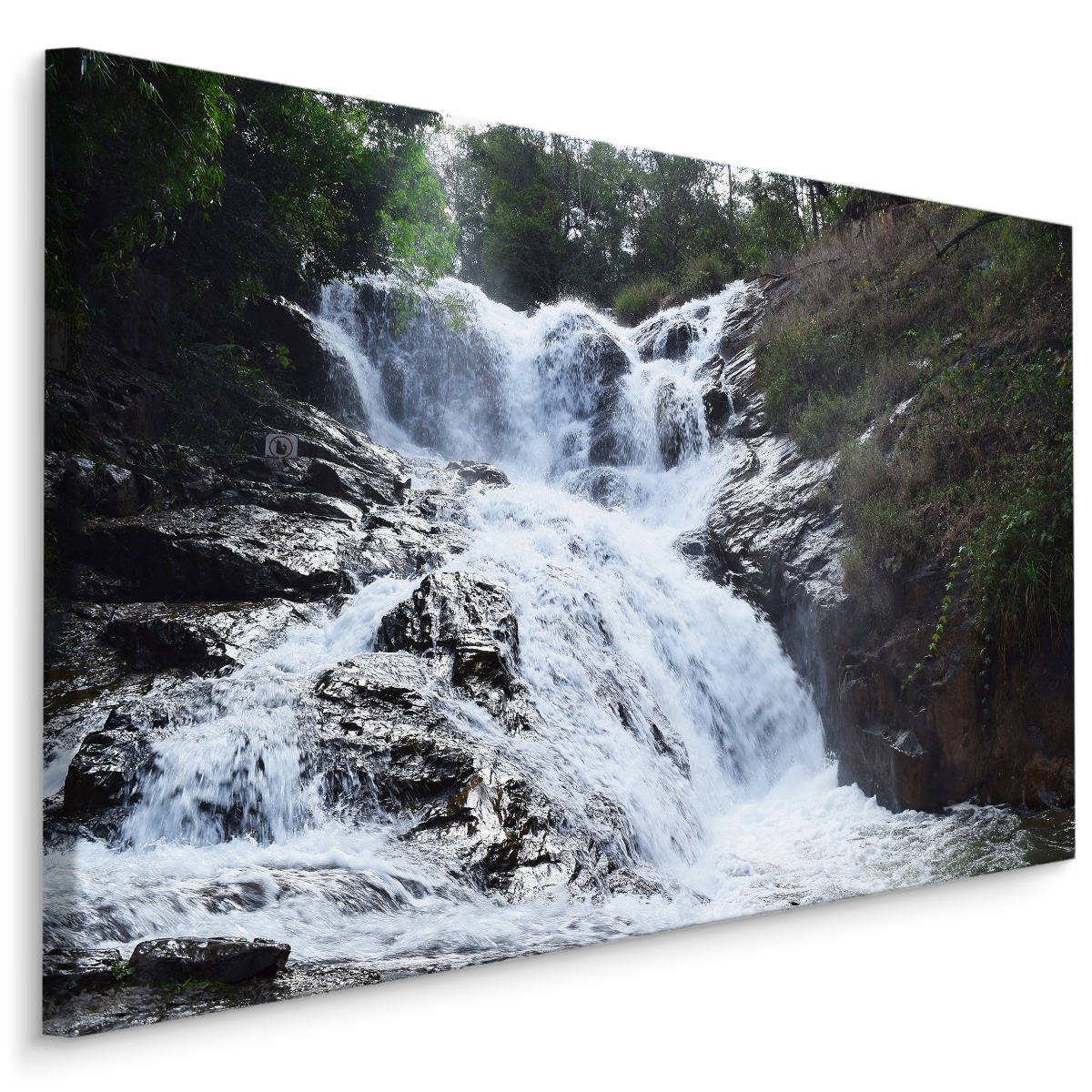 Schilderij - Waterval in Vietnam, premium print afbeelding