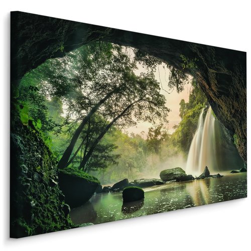 Schilderij - Waterval in Thailand, premium print