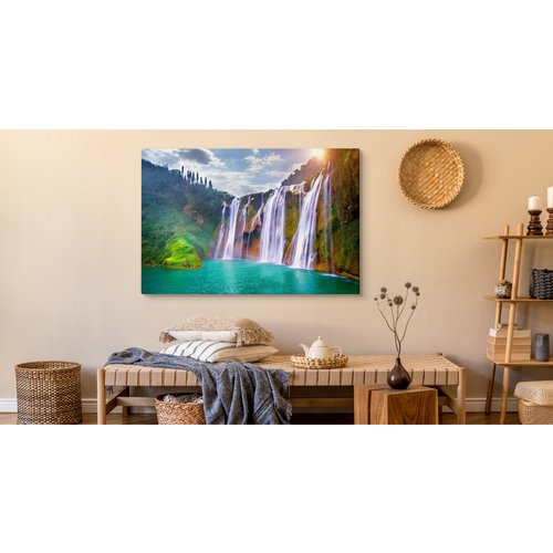 Schilderij - Waterval in China, premium print