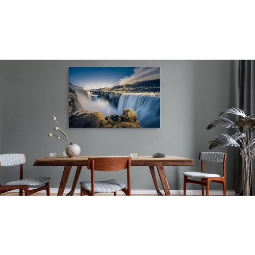 Schilderij - Waterval in IJsland, premium print