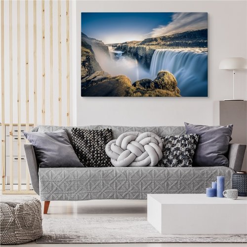 Schilderij - Waterval in IJsland, premium print