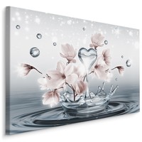 Schilderij - Orchidee en druppels, premium print