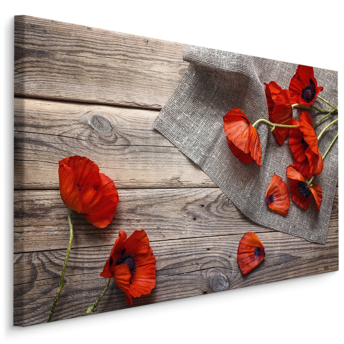 Schilderij - Rustieke rode klaprozen, premium print Schilderij - Rustieke rode klaprozen, premium print