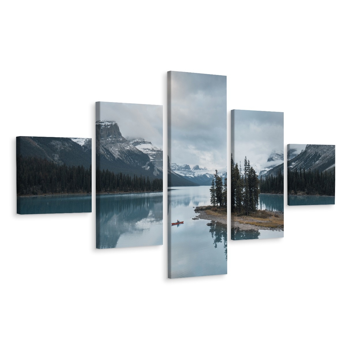 Schilderij - Ghost eiland Canada, 5luik, premium print afbeelding