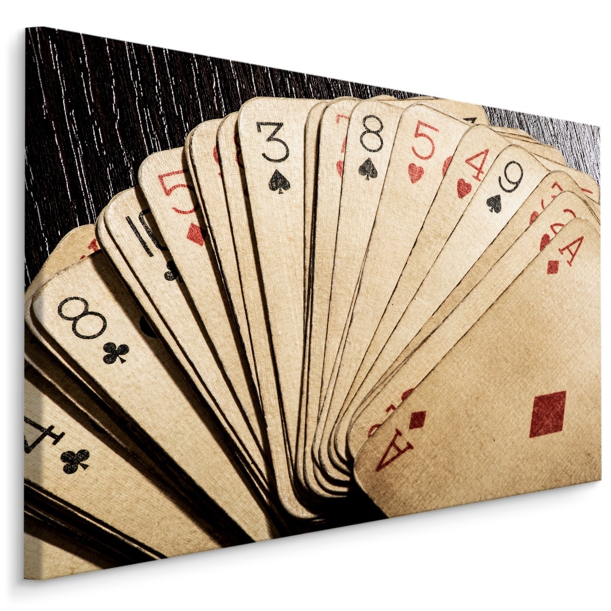 Schilderij - Oude speelkaarten, premium print afbeelding