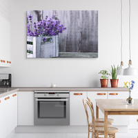 Schilderij - Lavendel in houten kist, premium print