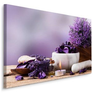 Schilderij - Lavendel en Zen, Inspiratie, Premium Print