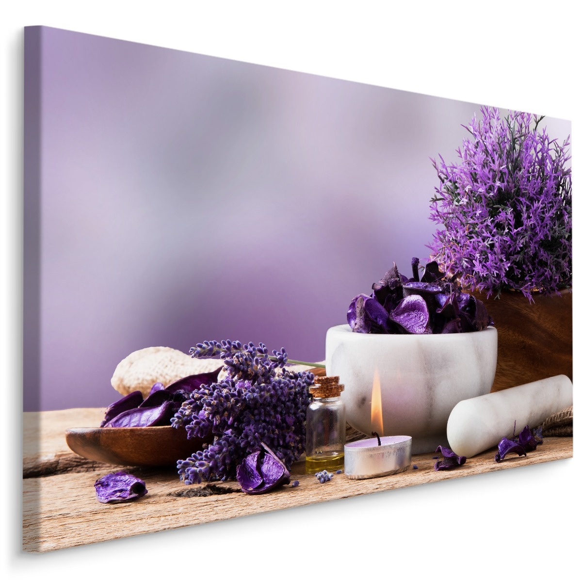 Schilderij - Lavendel en Zen, Inspiratie, Premium Print afbeelding