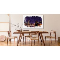 Schilderij - Brooklyn Bridge in kader, Premium Print op Canvas