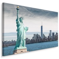 Schilderij - Vrijheidsbeeld, New York, USA, Premium Print