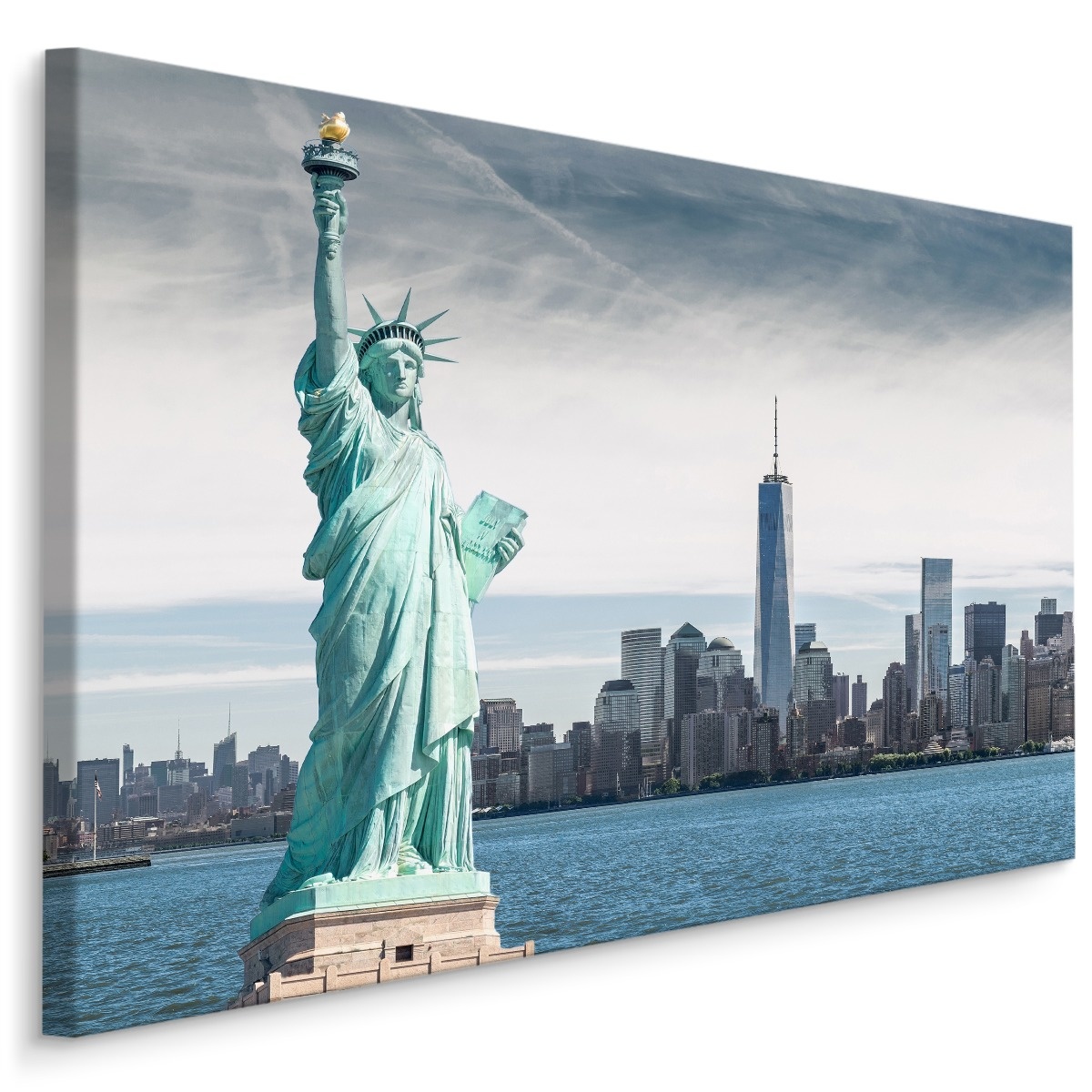 Schilderij - Vrijheidsbeeld, New York, USA, Premium Print afbeelding