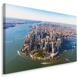 Schilderij - Zicht op New York van boven, Manhattan, Premium Print