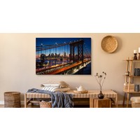 Schilderij - Prachtig zicht op de Manhattan Bridge, NYC, Premium Print