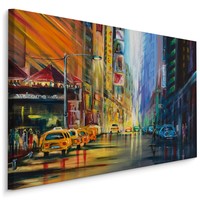 Schilderij - New York geschilderd, Premium Print op Canvas