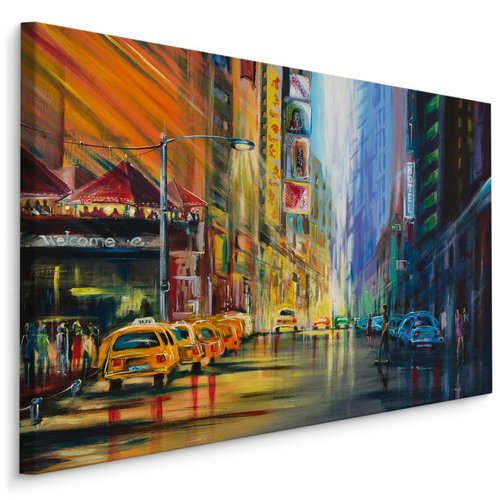 Schilderij - New York geschilderd, Premium Print op Canvas