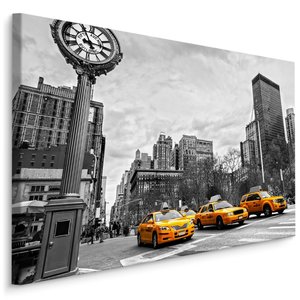 Schilderij - Gele Taxi's in New York, Premium Print, 5 maten