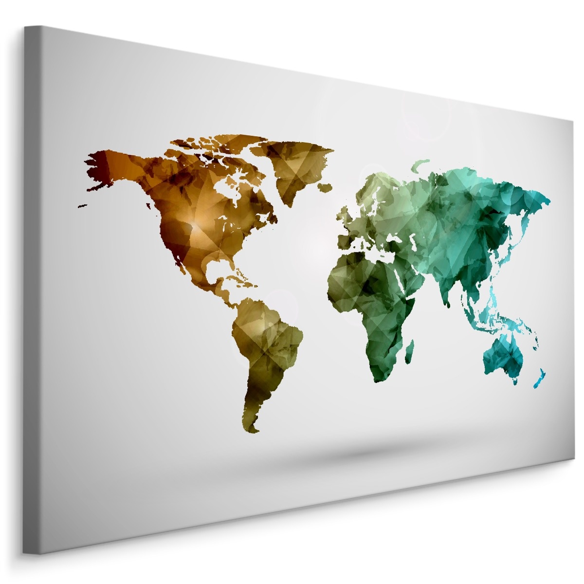 Schilderij - Kleurrijke Wereld, Wereldkaart, Premium Print afbeelding